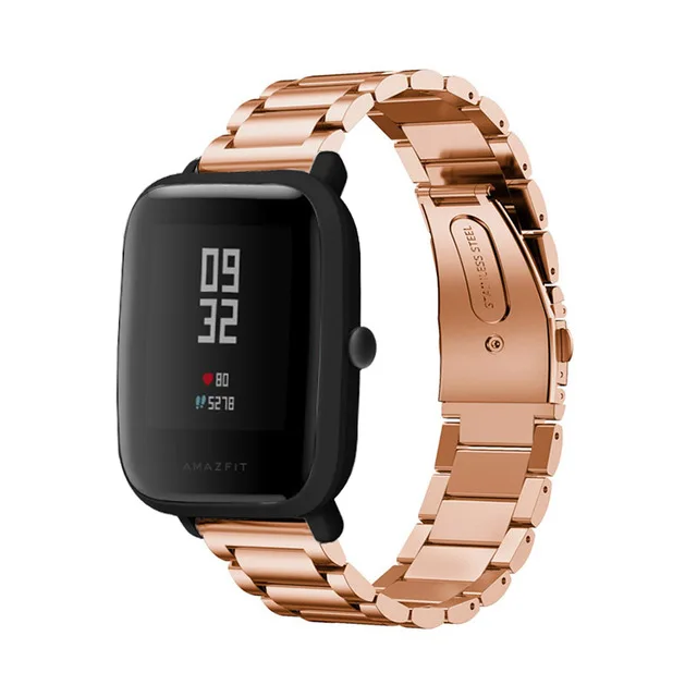 Ремешок из нержавеющей стали для Huami Amazfit Bip BIT PACE Lite Youth Smart Watch быстроразъемные контакты металлический браслет - Цвет: 3