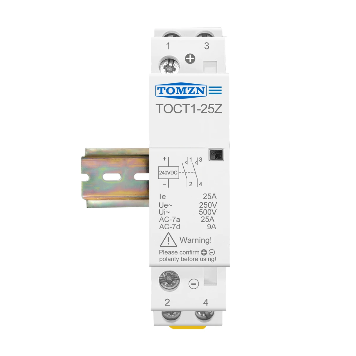Фото TOCT1 2P 25A DC 12V 24V Катушка 220 V/230 V 50/60HZ din-рейка бытовой ac модульный контактор 2NO №5