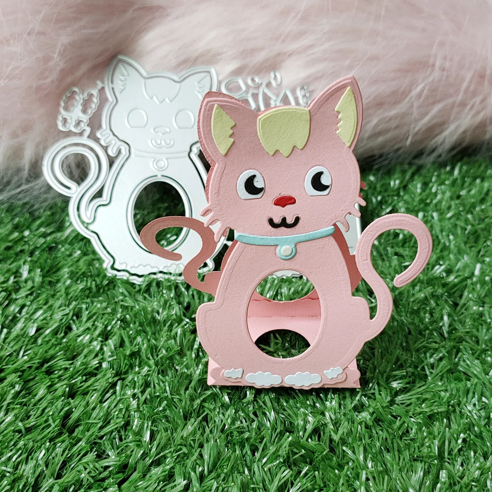 

New Three-dimensional cat metal cutting die scrapbook for photo album paper diy gift card decoration embossed