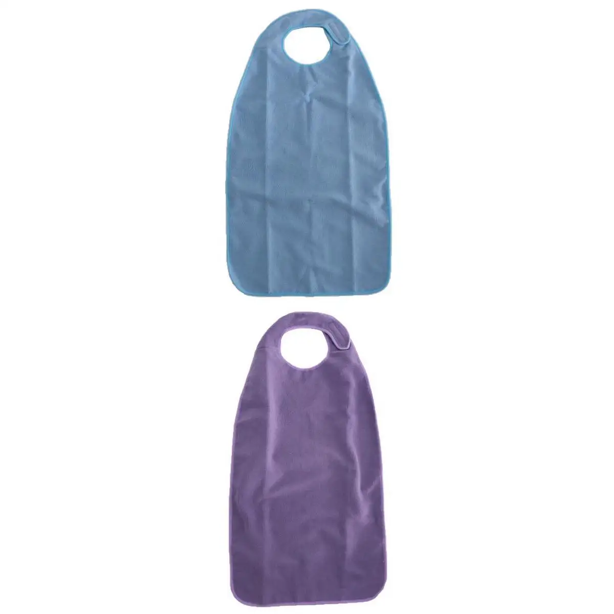 2pcs Adult Bib Washable Reusable Waterproof Clothing Protector for Eating Blue and Purple 18''x34''