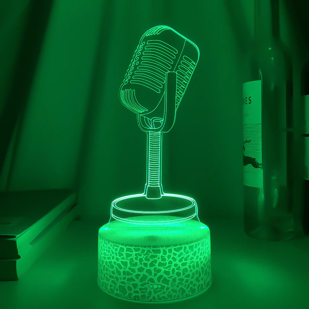 Microfone, LED, Quarto, Luzes Decorativas, Presentes Cool