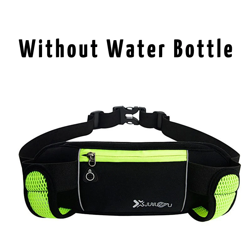 Женские и мужские поясные сумки для бега, женские водонепроницаемые поясные сумки для мобильного телефона, женские черные и зеленые нейлоновые две бутылки для воды, Фанни-пакеты 183 - Цвет: green without bottle