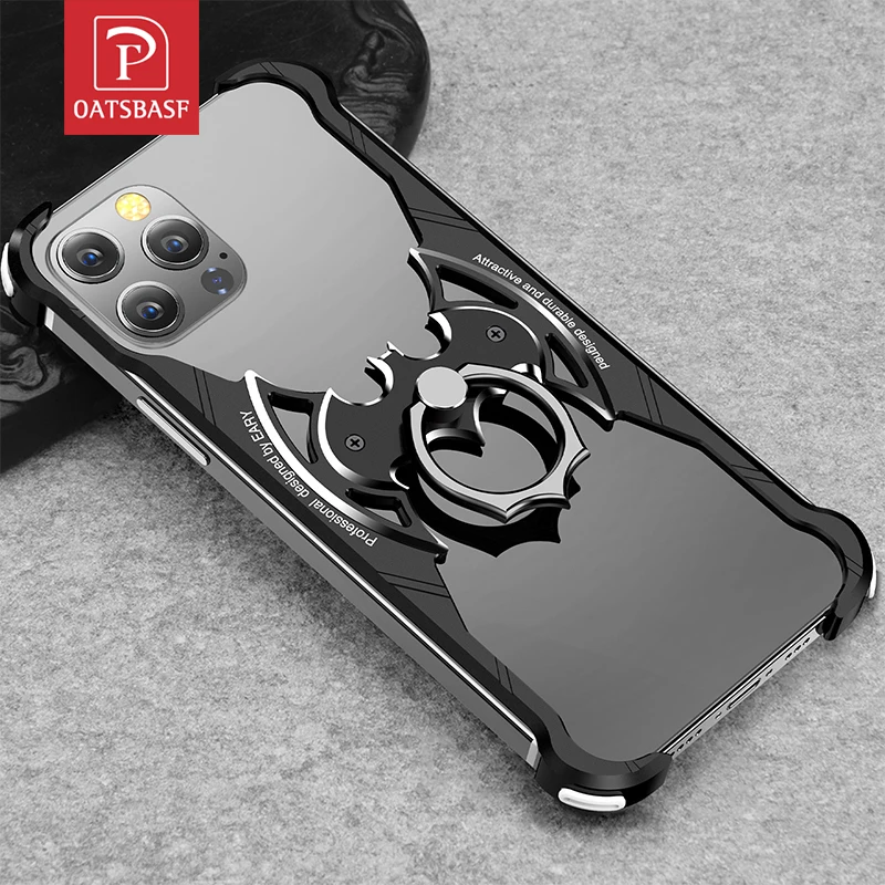 Phone Case For iPhone 12 Pro mini luxury Metal Frame Shape With Airbag Shockproof original case Bumper Back Bover Cool Case