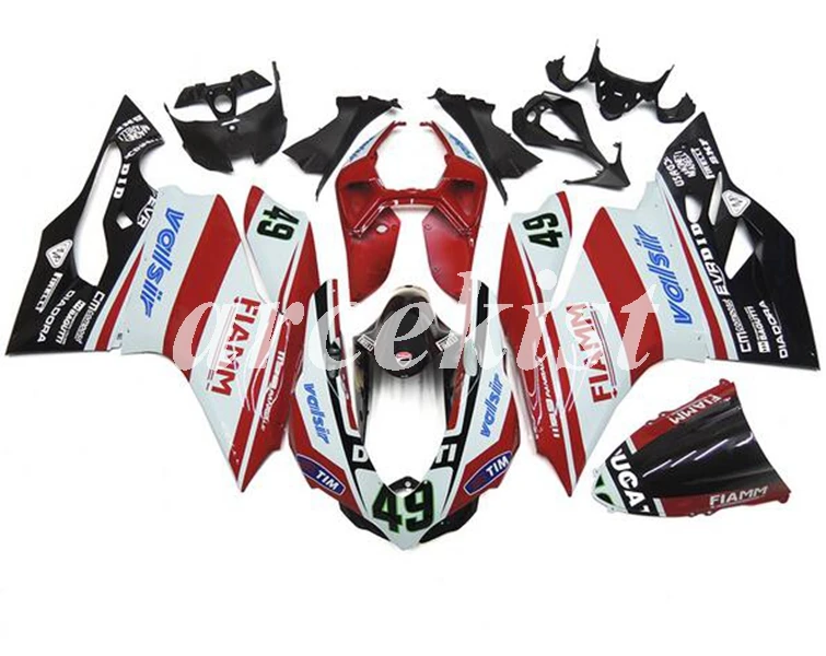 

New ABS Injection Mold Body set Fairing For Ducati 899 1199 Panigale 2012 2013 2014 Motorcycle Full Fairings Kit Red white