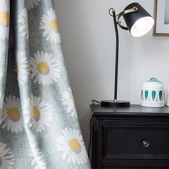 

Simple Pastoral Style American Printed Shading Curtains Thickened Full Shading Window Curtains for Living Room and Bedroom