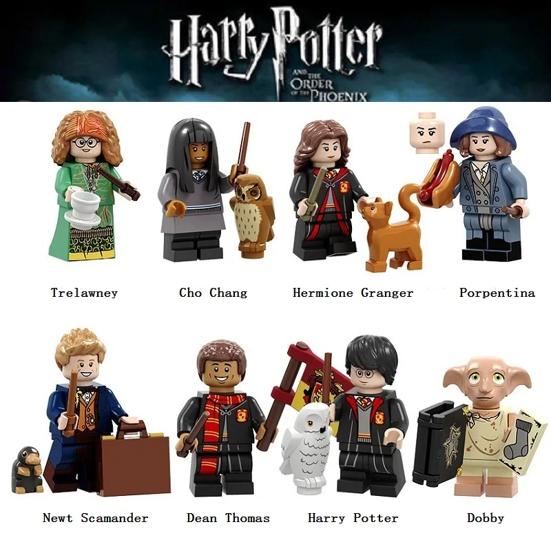 8 шт./компл. LegoING строительные блоки насосная серия Harri Potter Trelawney Cho Chang Dobby фигурки