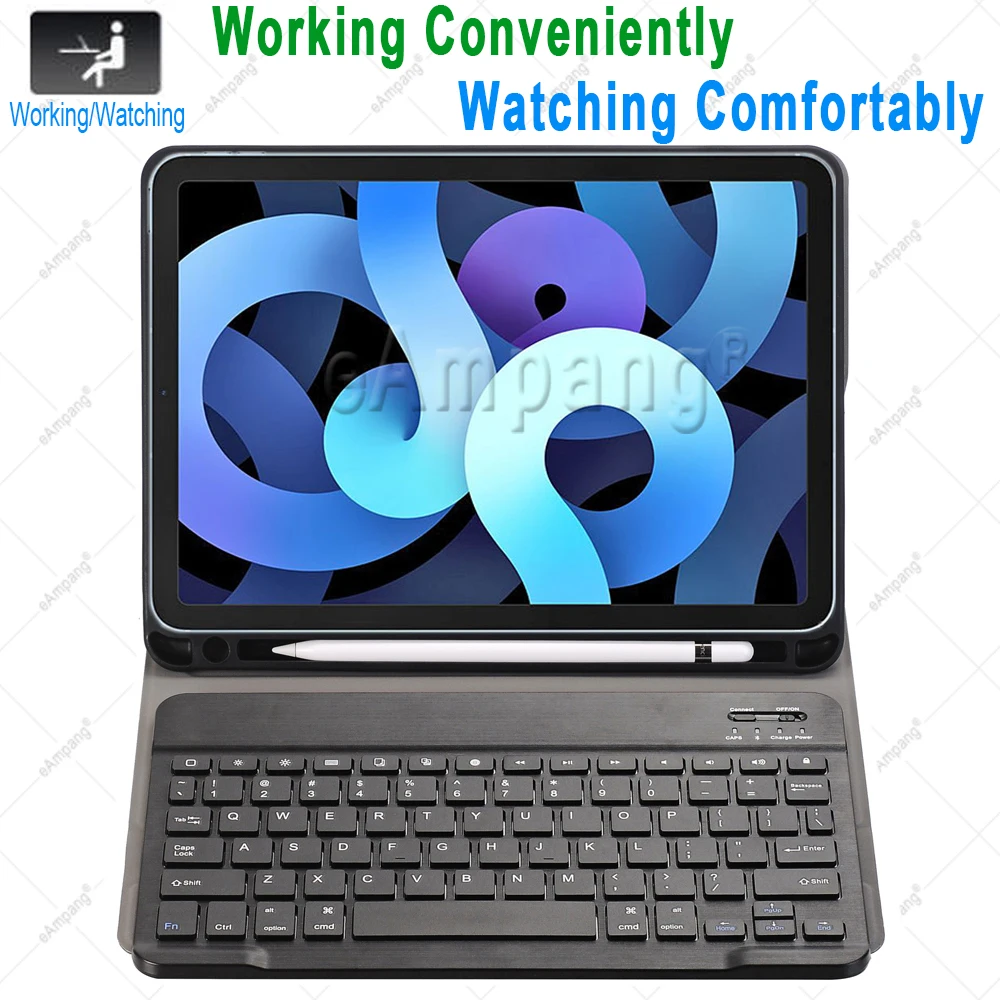 For iPad Air 4 10.9 2020 Keyboard Case with Pencil Holder for Apple iPad Air 4th Generation Russian Spanish English Keyboard