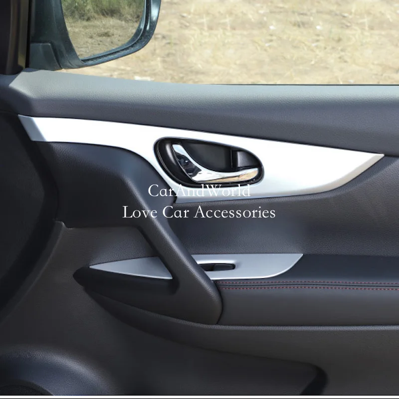 Для Nissan Qashqai- внутренняя дверная чаша панель Крышка ручки декоративные рамы отделка углеродное волокно автомобиля молдинг аксессуары