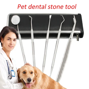 

5PCS/Set Pets Dog Teeth Cleaning Tools Double Sided Dogs Cats Tartar Remover Dental Stones Stainless Steel Scraper Pet Supplies