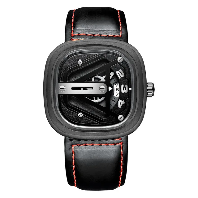 Black Switzerland TEVISE светящиеся Автоматические Мужские механические часы модный кожаный ремень Moon Phase водонепроницаемые часы со скелетом Relogio - Цвет: Black