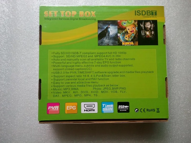 Tuner TV récepteur HD FTA ISDB-T terrestre pour brésil argentine chili Venezuela Costa Rica Philippines 11 -