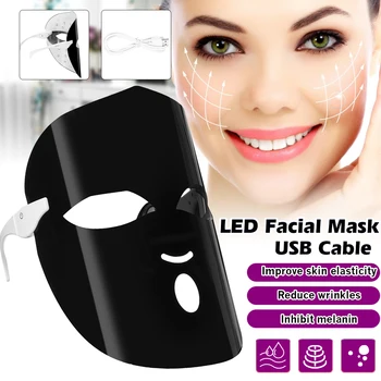 

LED Facial Mask USB Electric PDT Light Photon Face Massage Skin Rejuvenation Care Clear Lighten Smooth Whiten Skin 7 Color