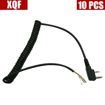 

XQF 10PCS DIY 5wire microphone cable K plug 2pins for repairing baofeng UV-5R walkie talkie's speaker mic