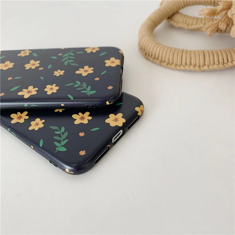 Ретро маленький цветочный чехол для телефона для iphone 11 Pro MAX X XR XS Max чехол для iphone 6 6s 7 8 plus милый цветочный мягкий чехол s Матовый чехол