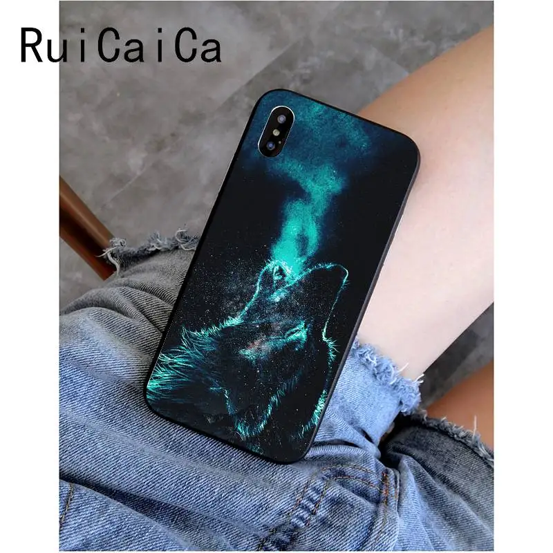 A6 RuiCaiCa черный мягкий чехол для телефона с крутым волком для iPhone 8 7 6 6S Plus X XS MAX 5 5S SE XR 11 11pro 11promax - Цвет: A6