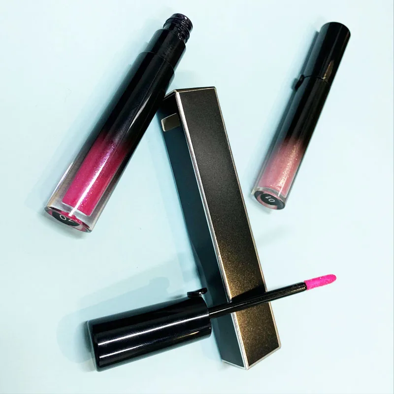 13 color glitter liquid lip glaze lip gloss moisturizing water-proof custom logo cute style liquid lipstick private label