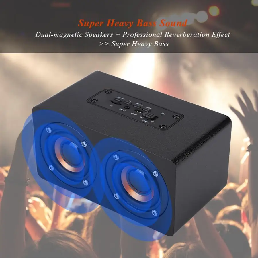 NEW speaker waterproof speaker Wooden Dual-speaker Speaker Subwoofer Hands-free Call HiFi Stereo
