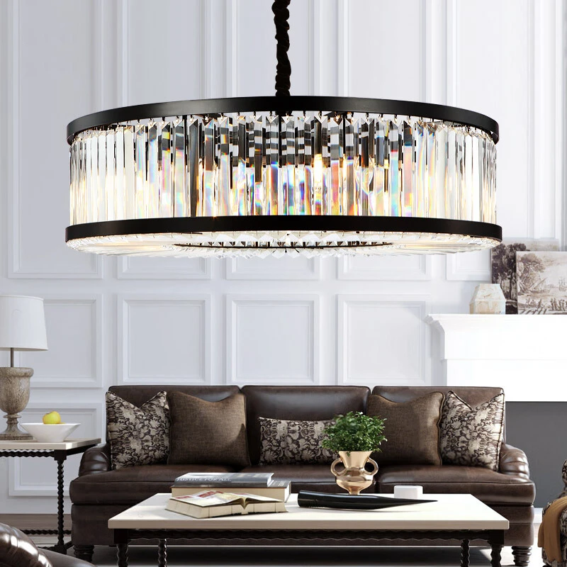 

Modern LED pendant light iron Hollow metal crystal pendant lamp living room restaurant shop bar fixture decoration