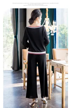 

Miyake Pleated Sports Set 2020 Spring New Style Women's Loose And Plus-sized T-shirt Fashion Loose Pants trousers set free ship