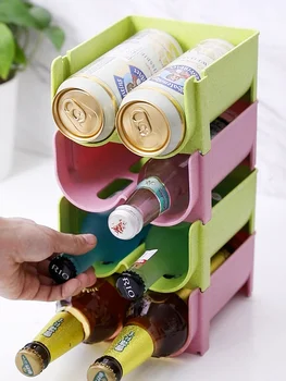 

Superimposed Refrigerator Beer Storage Rack Drawer Cans Beverage Organizing Rack Cabinet Wine Storage Shelf