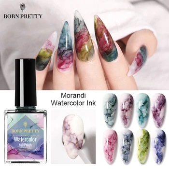

BORN PRETTY Blooming Nail Polish 15ml Watercolor Nail Ink Varnish Air Dry Need White Base Coat Gel Varnishes BP-WC Series