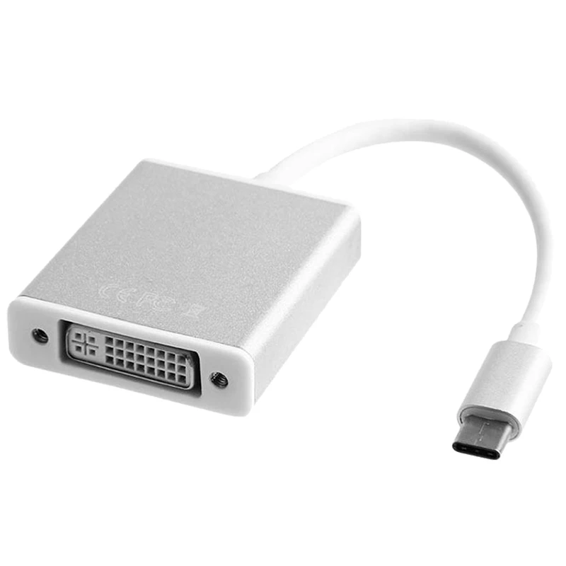 

HOT USB3.1 Type-C(USB-C) To DVI-I(24+5) Adapter Cable HD 1080P For Macbook PC