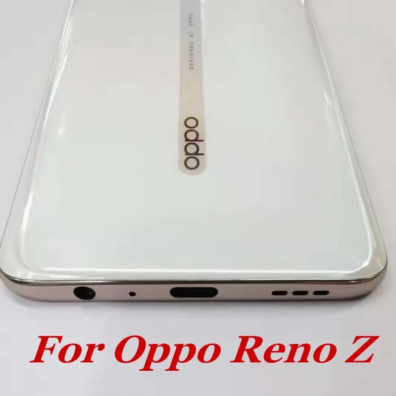 Для OPPO Reno Z задняя крышка корпуса стеклянная батарея Чехол для Камеры len flash camp с логотипом Замена MIXUEWEIQI