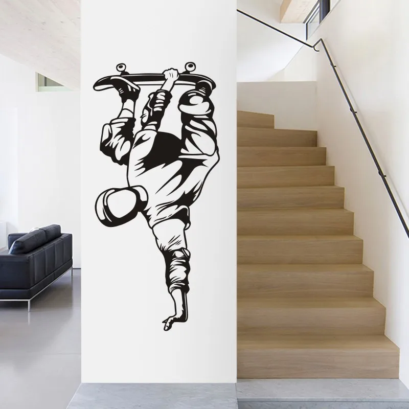 Roller Skating Skate Sticker Skateboard Sports Decal Kids Room Posters Vinyl Pegatina Decor Mural Wall Decals Sticker