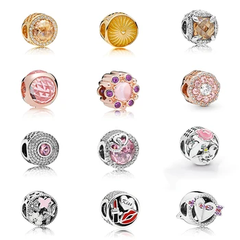 

Fashion 925 Silver Shining Heart Shape, Pink Spray , Butterfly Dragonfly, Lip Lipstick, Elephant Mom, Arrow Charm DIY Jewelry