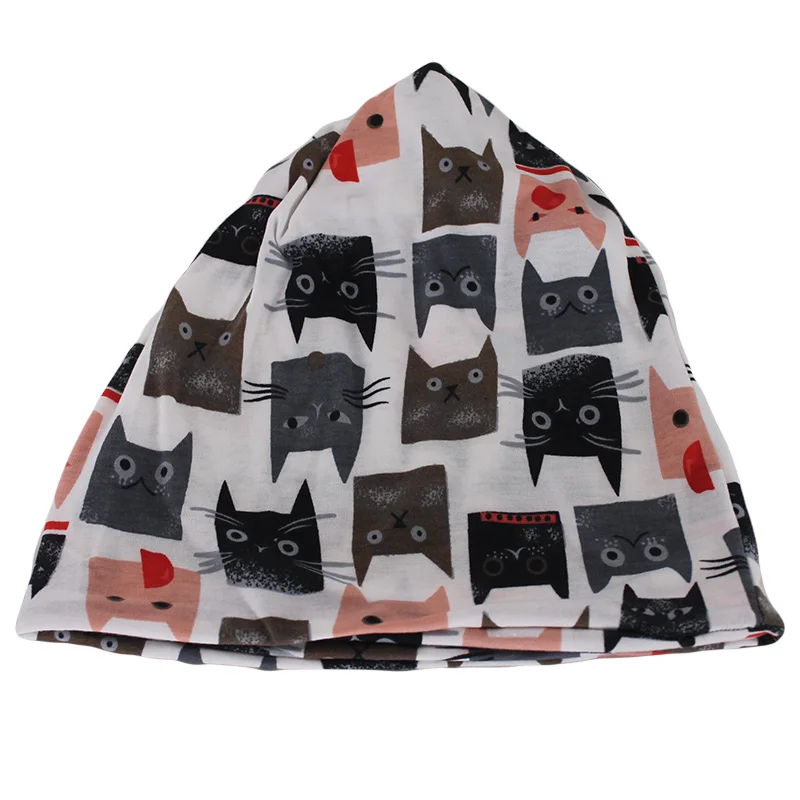 Neue Stil Mode Doppel Verwendet Frauen Herbst Warme Mützen Skullies Casual Bunte Floral Outdoor Hüte Schal Kappe Mädchen Weiche Gorras – Detail 4