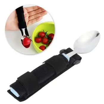 

Elderly Care Spoon Arthritis Disabled Patient Dining Scoop Utensil with Auxiliary Strap