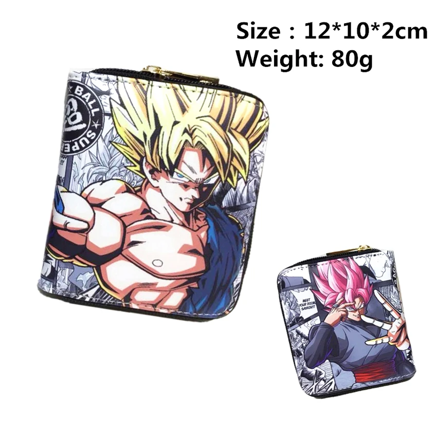 Аниме Dragon Ball Супер короткий кошелек Goku Vegeta Pu для мальчиков и девочек на молнии Держатель для карт Кожаный маленький кошелек Женский мини-сумка для монет - Цвет: C