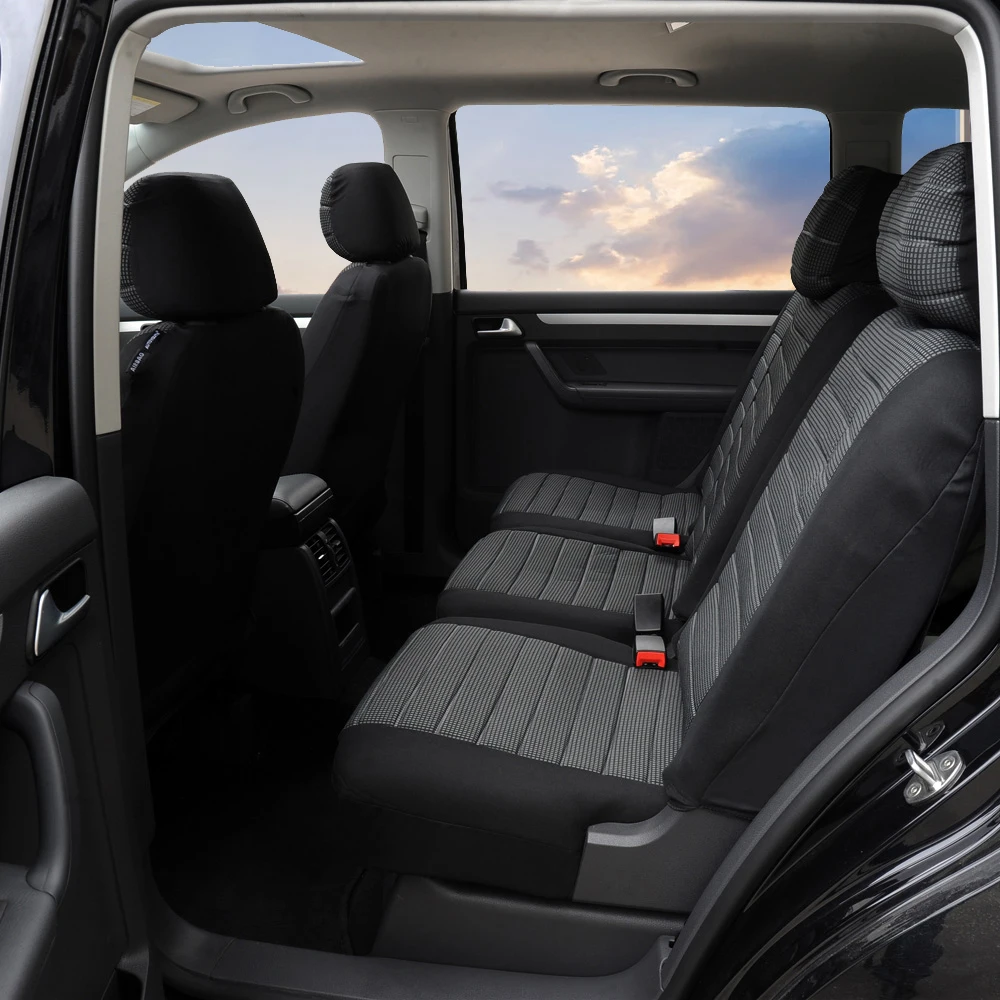 AUTOYOUTH 7-teiliger Autositzbezug aus Polyesterfaser, universeller Sitzbezug, Airbag-kompatibel, für den Innenraum von Honda und Nissan X-Trail. – Detail 5