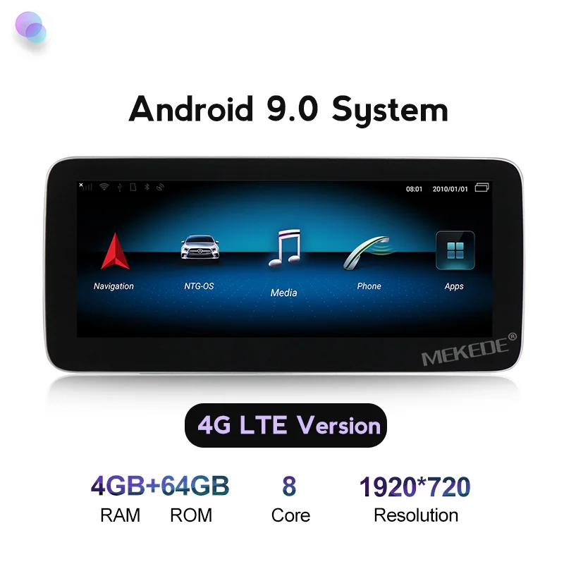64G 2016-2017 NTG5.0 4G+ 64G Android9.0 1924*720 4glte Авторадио gps DVD стерео для Mercede Benz GLA Class x156 2013- с wifi BT камерой RDS - Цвет: 64G 2016-2017 NTG5.0