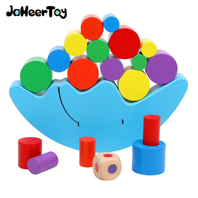 JaheerToy Wooden Blocks Toys for Children Wood Moon Balance Montessori Early Education Baby | Игрушки и хобби