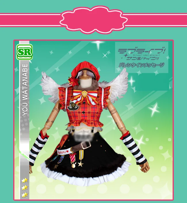 Индивидуальный размер Lovelive Sunshine Aqours Рождественский хор Watanabe You Косплей Костюм Платье Лолиты униот аниме одежда наряды COS