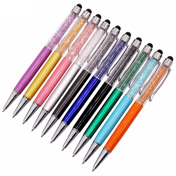 

30 Pcs Crystal Capacitor Ballpoint Pen Blue Refill Tip Nib Metal Pen Length 145Mm Ten Color Pen Rod Optional Perfect Pens