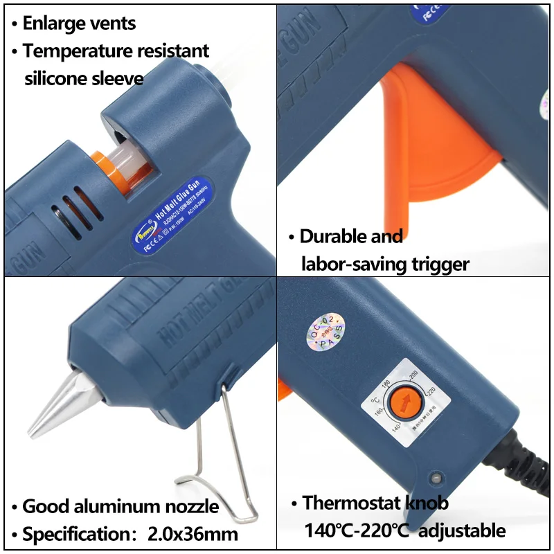 Hot Melt Glue Gun 150W Long Nozzle Adjustable Temperature For 11mm Glue Stick Professional Indusrial DIY Repair Tool Gun hot melt glue gun hot glue gun