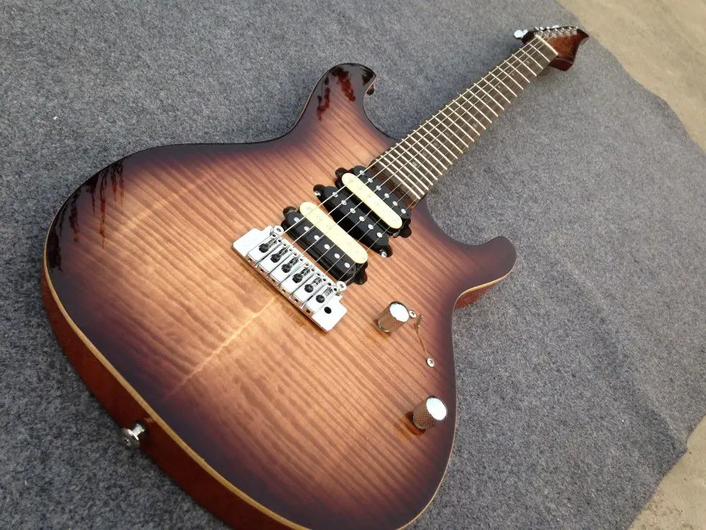 Высококачественная электрогитара. Цветной тигровый клен Sunburst top gitaar. rosewood fingerboard. Реальные фотографии