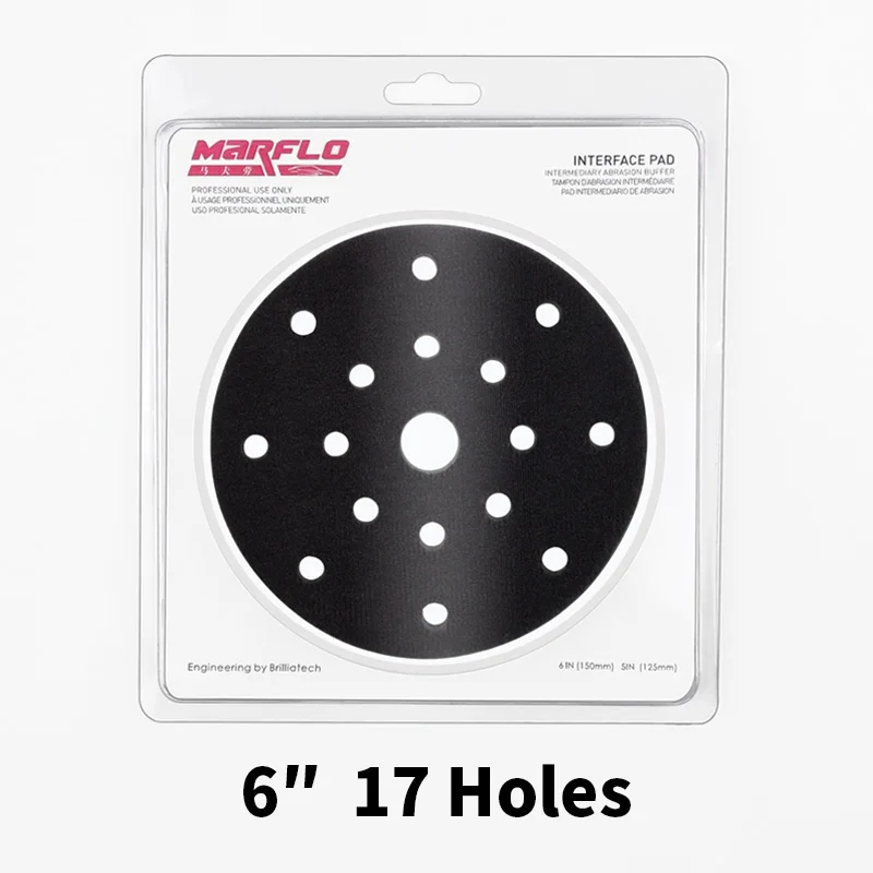 6inch 17 dust holes Marflo " 6" Полировочная губка интерфейс колодки для опорной пластины и колодки помещены Двойного Действия Полировщик да полировальная машина - Цвет: 6inch 17 dust holes