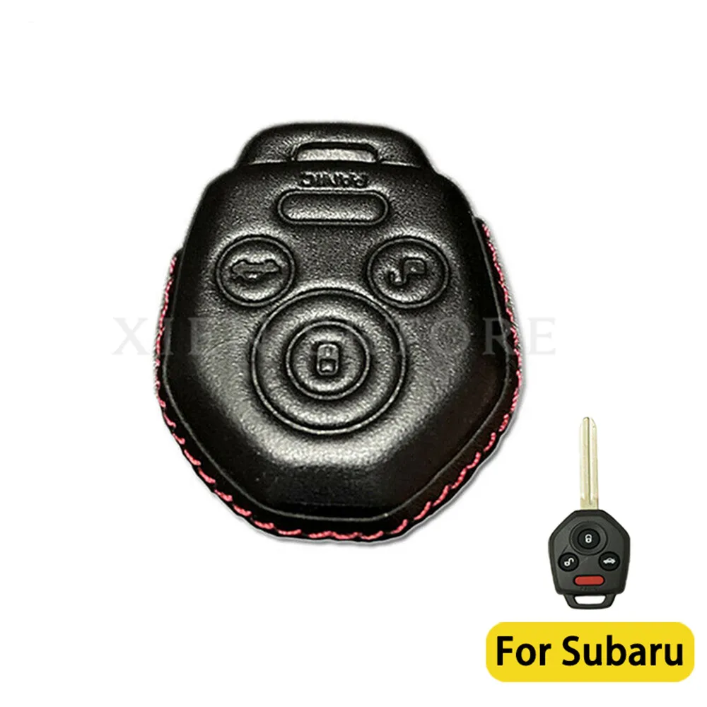 

Premium Leather Car Key Fob Cover Case Shell Skin Holder Protector For Subaru XV Crosstrek 13 14 2015 2016 Accessories Styling