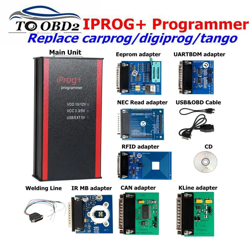 Iprog+ Iprog V80 Pro программист поддержка IMMO+ коррекция пробега+ сброс подушки безопасности до Замена Carprog Full Digiprog III Tango
