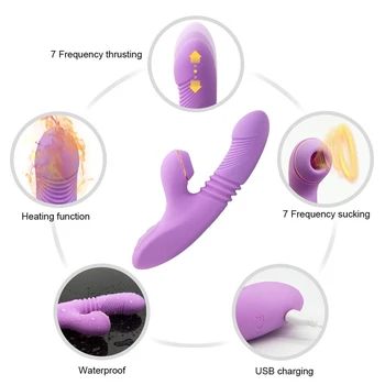 Clit Sucker Vibrator G Spot Dildo Thrusting Vibrator Clitoris Stimulator Magic Wand Nipple Sucking Vibrator For Women Adult Toy 3