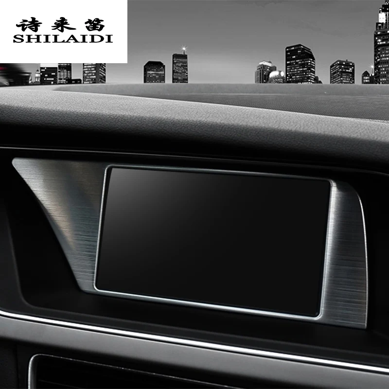 Car Styling Center Control Navigation Screen Protection covers Stickers Trim Panel For Audi A4 B8 A5 Interior Auto Accessories