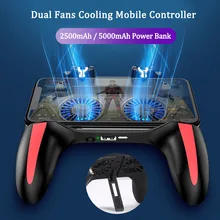 H10 PUBG мобильный контроллер с двойным вентилятором охлаждения для Iphone Ios Android телефон игровой коврик огонь с 2500 мАч/5000 мАч power Bank