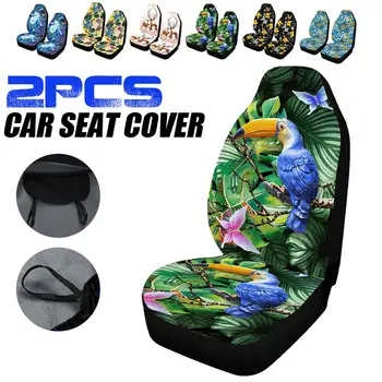 

2pcs Fashion Pattern Universal Front Automobile Car Seat Cover Protector Mat Washable Soft Fabric for Most Auto Cars SUV Truck
