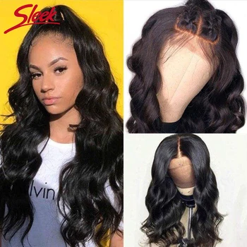 

Sleek 4x4 Lace Closure Wigs Human Hair Peruvian Body Wave Lace Wigs for Black Women 30 Inches Long Wig Pre Plucked
