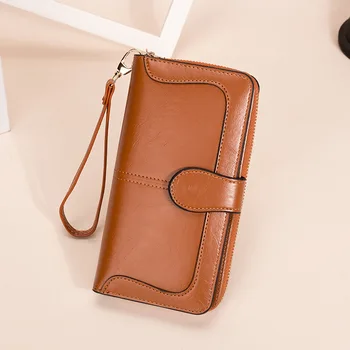 

2020 New Ladies Wallet Long Zipper Buckle Wallet Fashion Mobile Phone Bag Large Capacity Coin Purse Card Case