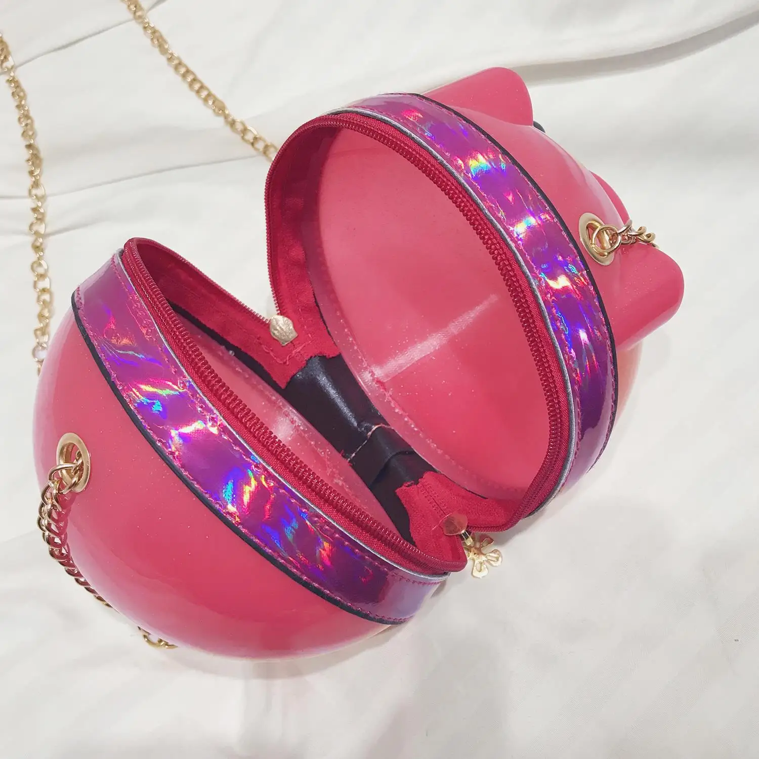 

Cartoon 2019 Spring And Summer New Style Fashion Cute Small round Bag Plastic Whole Transaction Tundish Chain Shoulder Oblique B