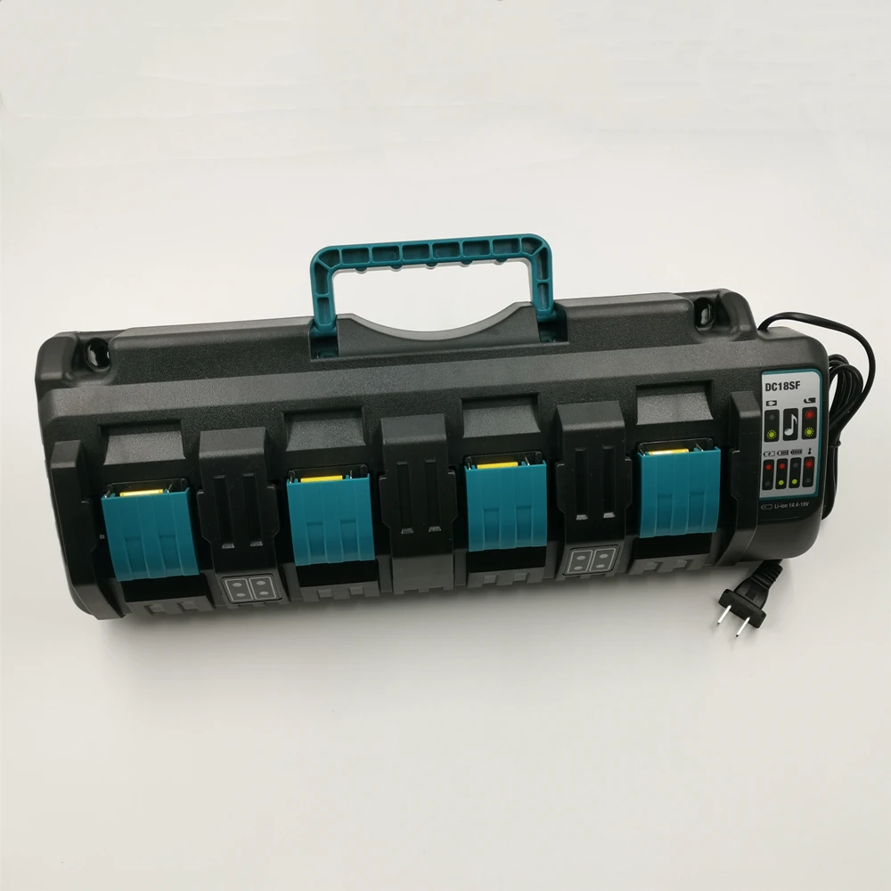 Для Makita DC18SF BL1430 BL1830 14,4 V 18V литий-ионный аккумулятор быстрое зарядное устройство оптимальной 4-Порты и разъёмы 3A зарядный ток никель-металл-запасное зарядное устройство